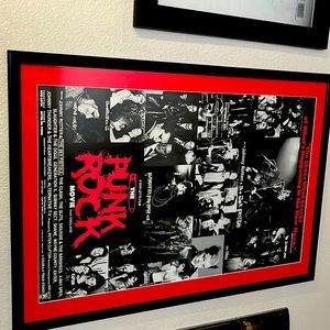 1983 vintage punk rock movie poster mint condition set in custom frame very nice